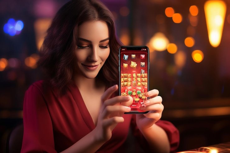 Online casino platform interface and game selection on mobile devices